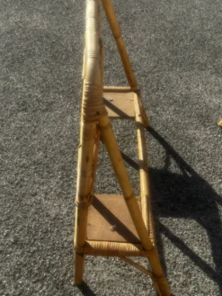 Paire de lits une place vintage en rotin, années 1970