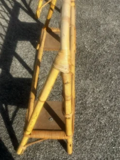 Paire de lits une place vintage en rotin, années 1970