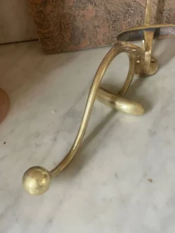 Paire de patères boules en laiton, XIXème