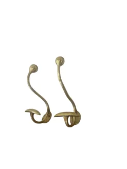 Paire de patères boules en laiton, XIXème