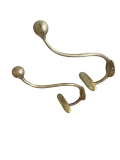 Paire de patères boules en laiton, XIXème
