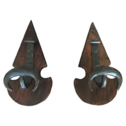 Paire de patères brutaliste