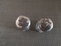 Paire de petites salières en cristal et métal argenté période art déco
