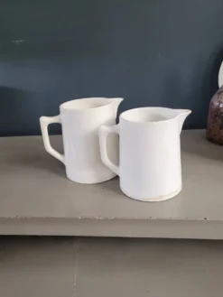 Paire de pichets en porcelaine de Digoin