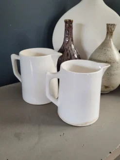 Paire de pichets en porcelaine de Digoin