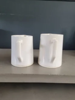 Paire de pichets en porcelaine de Digoin