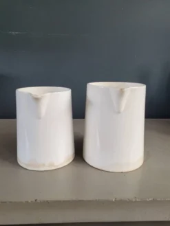 Paire de pichets en porcelaine de Digoin