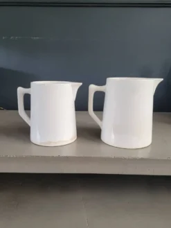 Paire de pichets en porcelaine de Digoin