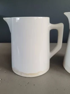 Paire de pichets en porcelaine de Digoin