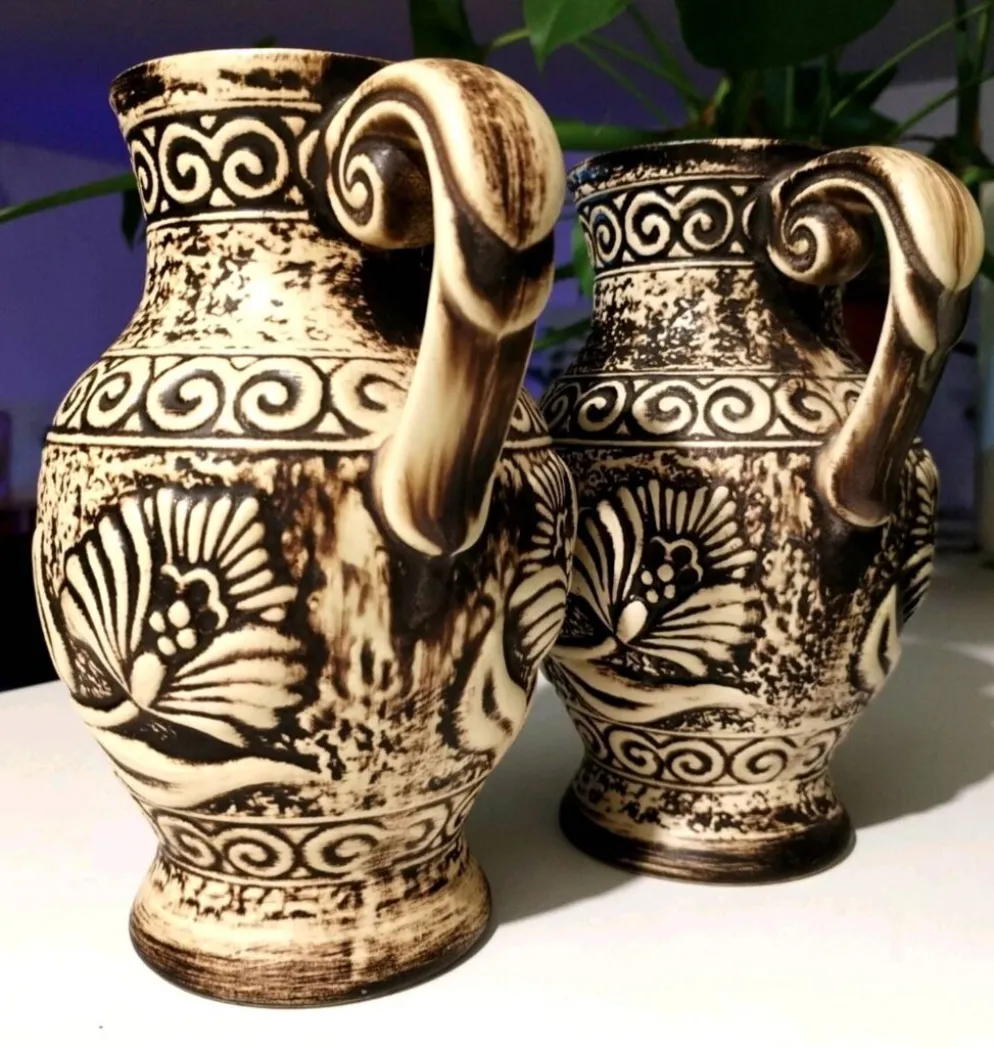 Paire de pichets, vases vintage Bay Keramik 671-20 – West Germany