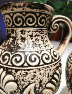Paire de pichets, vases vintage Bay Keramik 671-20 – West Germany