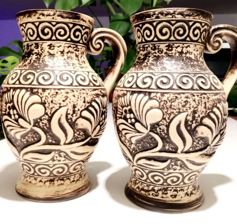 Paire de pichets, vases vintage Bay Keramik 671-20 – West Germany