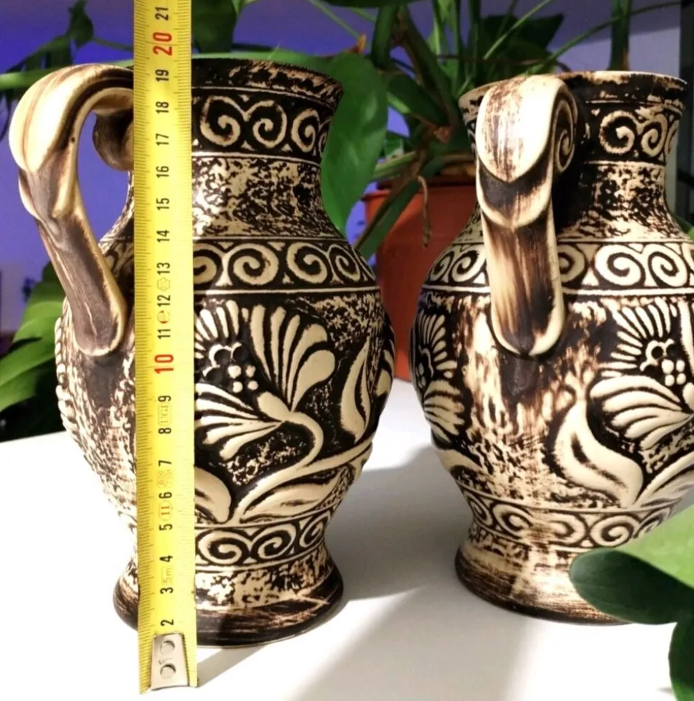 Paire de pichets, vases vintage Bay Keramik 671-20 – West Germany