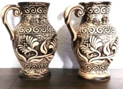 Paire de pichets, vases vintage Bay Keramik 671-20 – West Germany