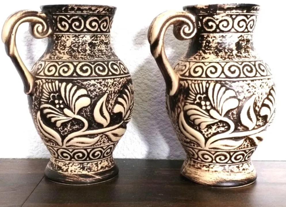 Paire de pichets, vases vintage Bay Keramik 671-20 – West Germany