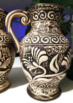 Paire de pichets, vases vintage Bay Keramik 671-20 – West Germany