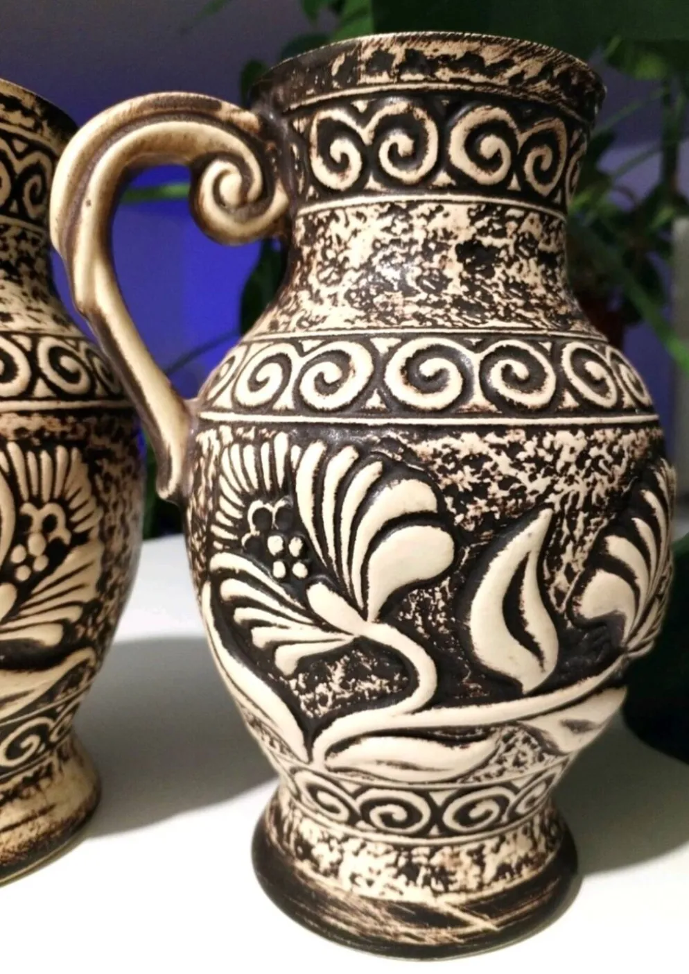 Paire de pichets, vases vintage Bay Keramik 671-20 – West Germany