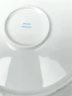 Paire De Plats Ronds Avec Liseret Doré En Porcelaine Blanche D : 29,5 Cm