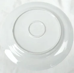 Paire De Plats Ronds Avec Liseret Doré En Porcelaine Blanche D : 29,5 Cm