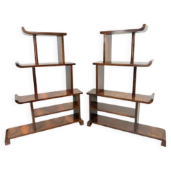 Paire de rares étagères à gradins / séparateurs de pièces de style Art Déco ancien