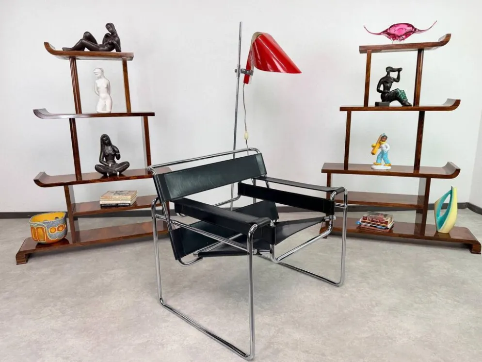 Paire de rares étagères à gradins / séparateurs de pièces de style Art Déco ancien