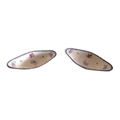 Paire de raviers decor Dambach des faienceries de Sarreguemines vintage années 60-70