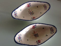 Paire de raviers decor Dambach des faienceries de Sarreguemines vintage années 60-70