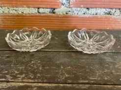 Paire De Saleron Ancien Cristal Henri Piubello Salière Poivrier Vintag