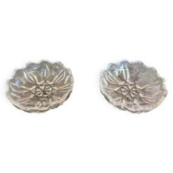 Paire De Saleron Ancien Cristal Henri Piubello Salière Poivrier Vintag