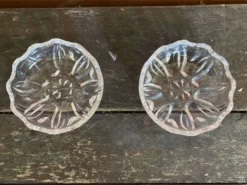 Paire De Saleron Ancien Cristal Henri Piubello Salière Poivrier Vintag