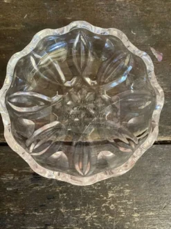 Paire De Saleron Ancien Cristal Henri Piubello Salière Poivrier Vintag