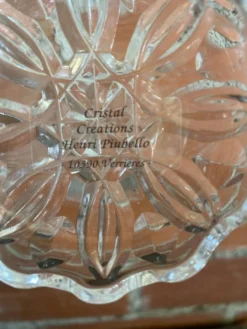 Paire De Saleron Ancien Cristal Henri Piubello Salière Poivrier Vintag