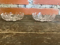 Paire De Saleron Ancien Cristal Henri Piubello Salière Poivrier Vintag