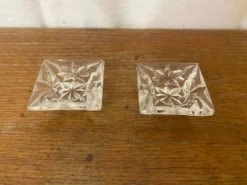 Paire De Saleron Ancien Cristal D’Arques Taillé Salière Poivrier Vinta