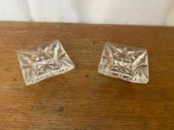Paire De Saleron Ancien Cristal D’Arques Taillé Salière Poivrier Vinta
