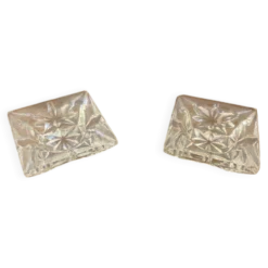 Paire De Saleron Ancien Cristal D’Arques Taillé Salière Poivrier Vinta
