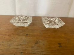 Paire De Saleron Ancien Cristal D’Arques Taillé Salière Poivrier Vinta