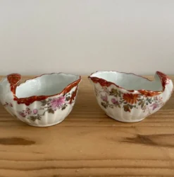Paire de salerons coquille style Louis XV porcelaine du XIXeme