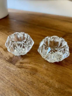 Paire de salerons en cristal