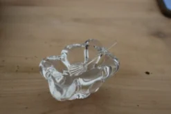 Paire de salerons en cristal Daum France avec coffret et cuillère