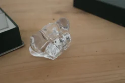 Paire de salerons en cristal Daum France avec coffret et cuillère