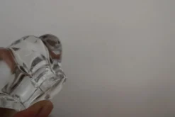 Paire de salerons en cristal Daum France avec coffret et cuillère
