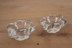 Paire de salerons en cristal Daum France avec coffret et cuillère