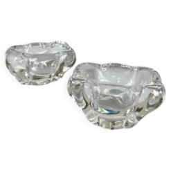 Paire de salerons en cristal Daum France