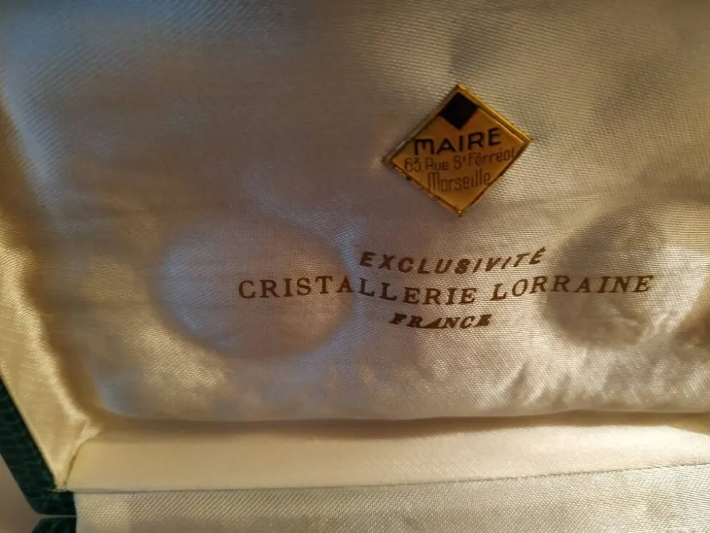 Paire de salerons en cristal de Lorraine