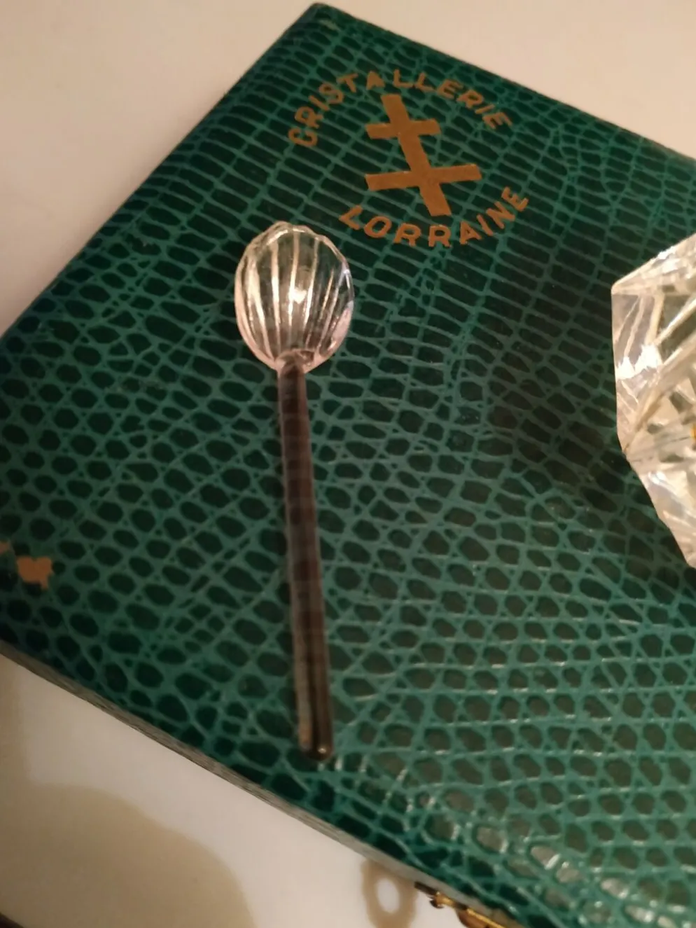 Paire de salerons en cristal de Lorraine