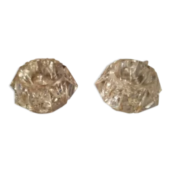 Paire de salerons en cristal de Lorraine