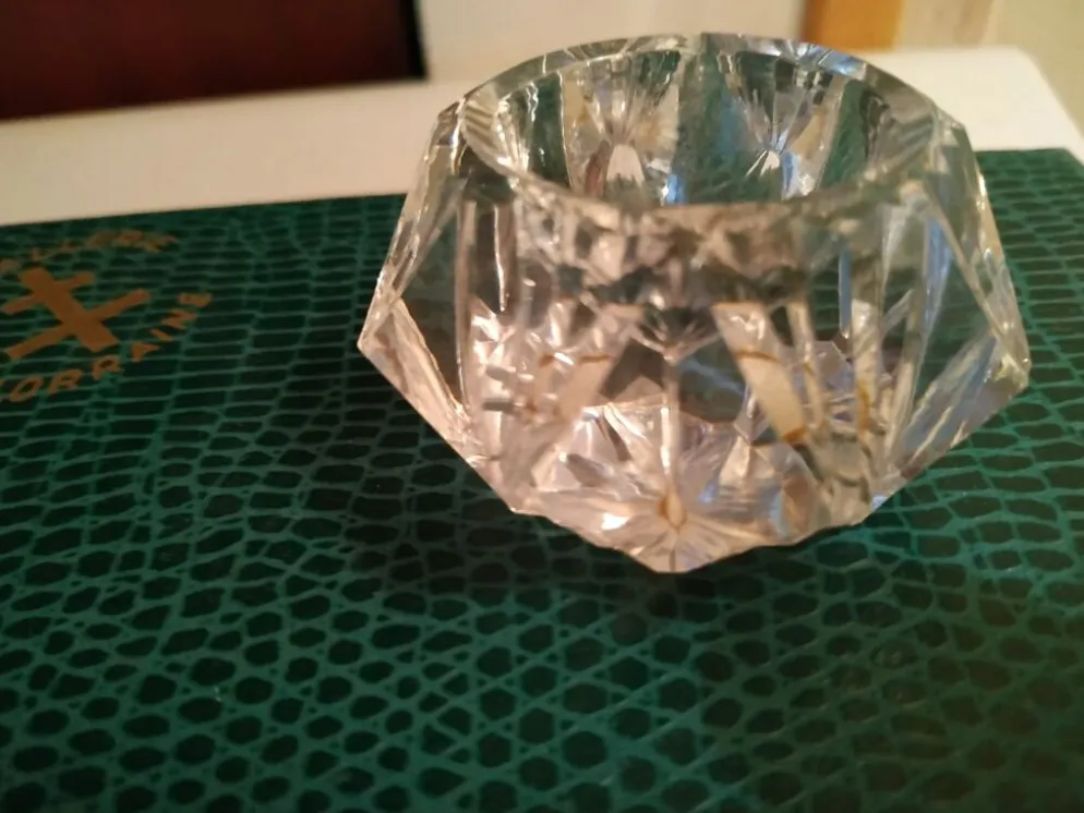 Paire de salerons en cristal de Lorraine