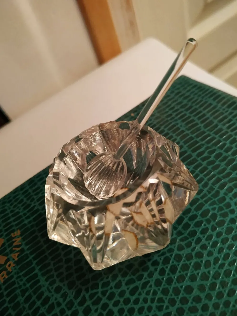 Paire de salerons en cristal de Lorraine