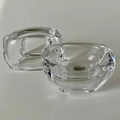 Paire de salières ou salerons en cristal incolore de la maison Daum Nancy
